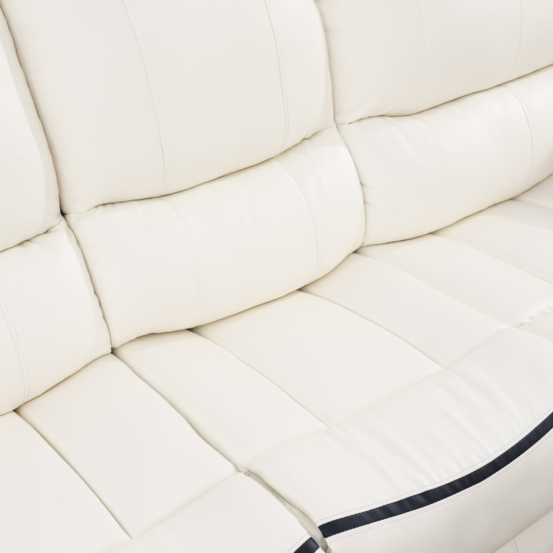 Latitude Run® Wahidullah 87" Wide Vegan Leather Manual Reclining Living